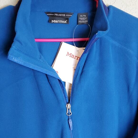 NWT Marmot Polartec Reactor Fleece Jacket XL Blue Sapphire - Picture 3 of 12